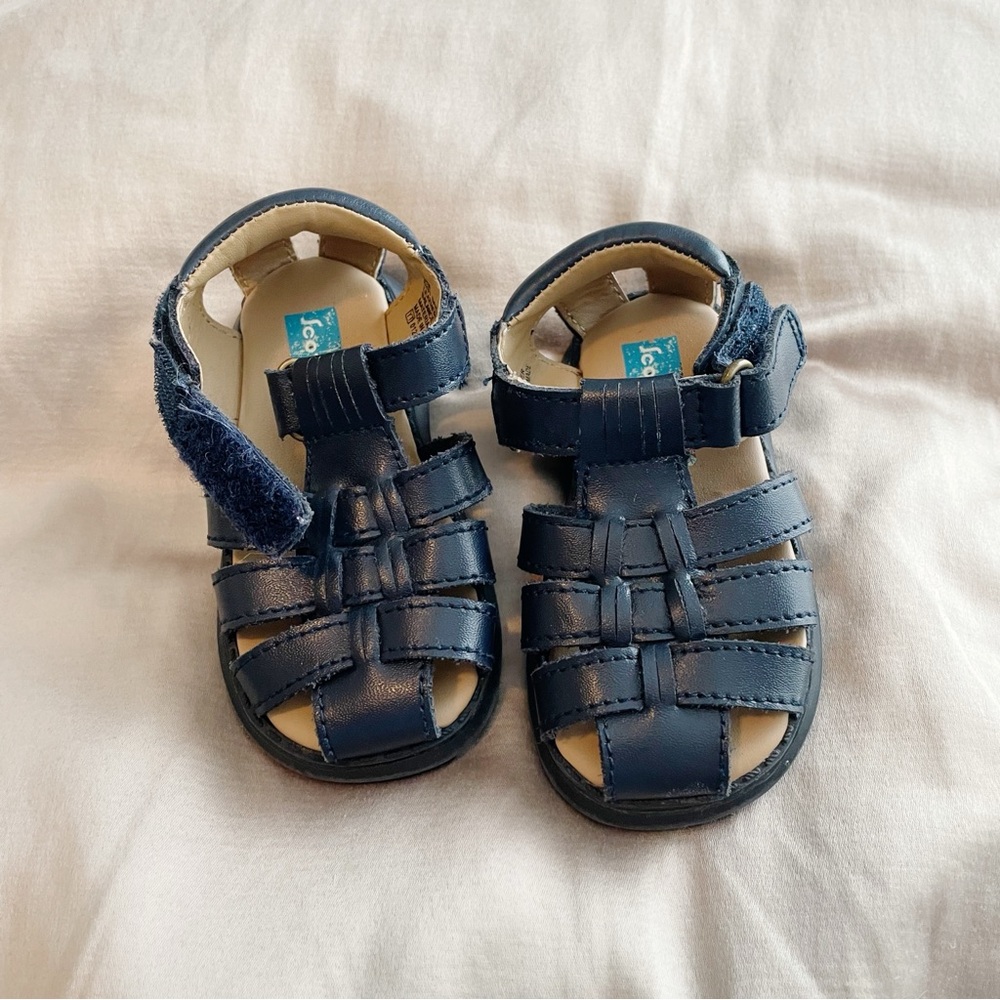 Baby Sandals 5 M Scott David Blue with Closed-Toe and Velcro Straps